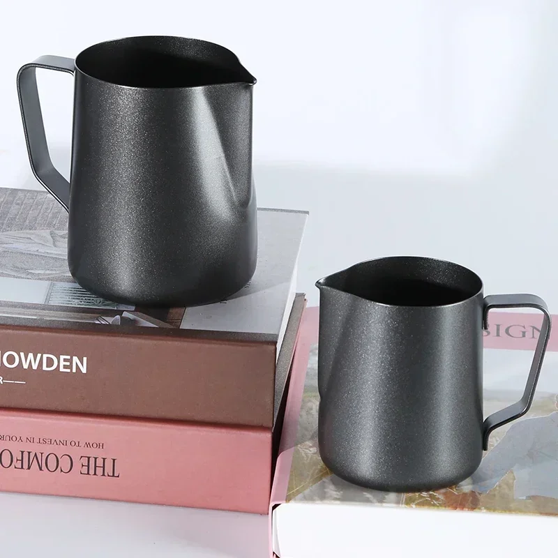 Milk Steaming Pitcher - Thick Black 350/600ml Latte Art Cup