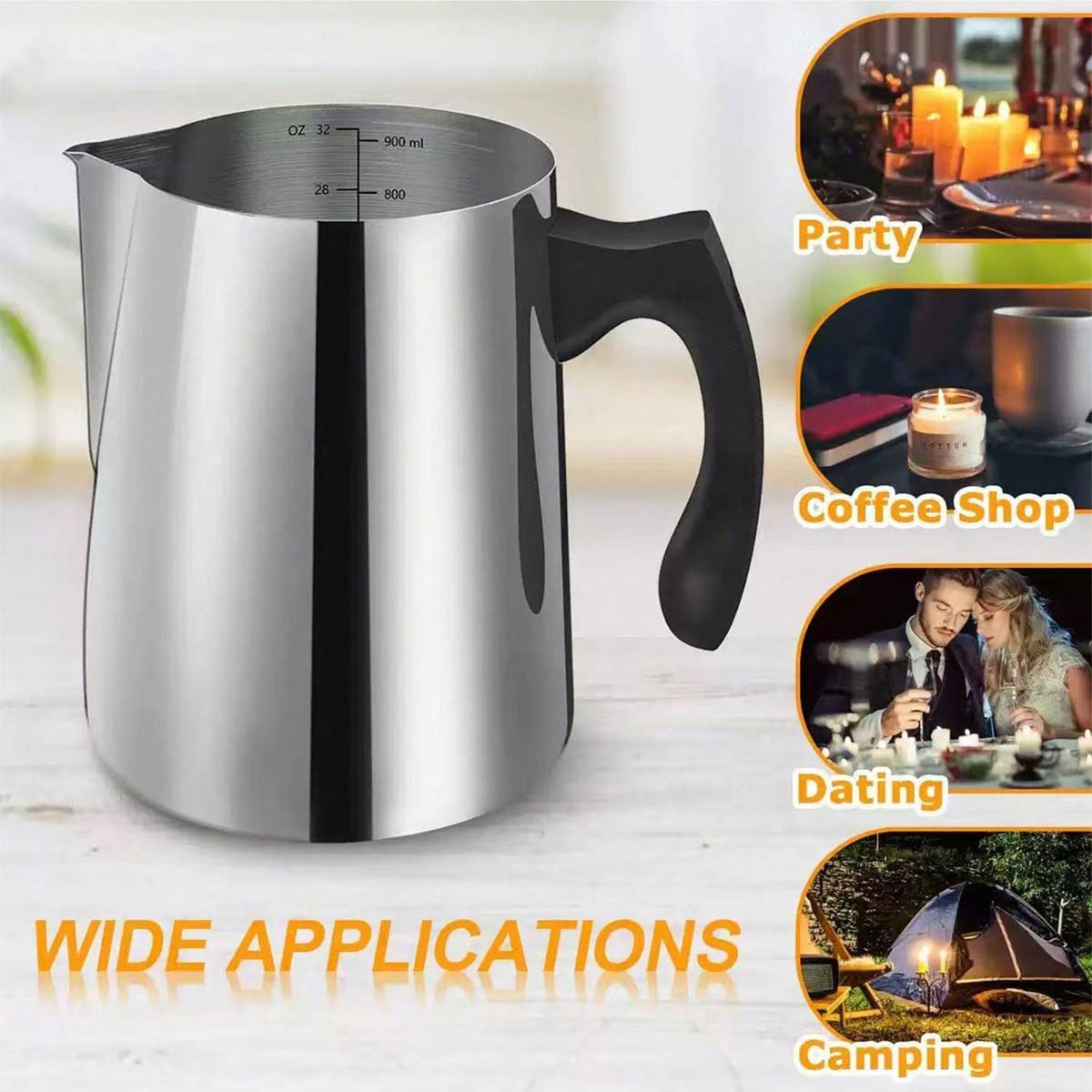 304 Stainless Steel Coffee Lat - Milk Steaming Pitcher ulasan dan harga
