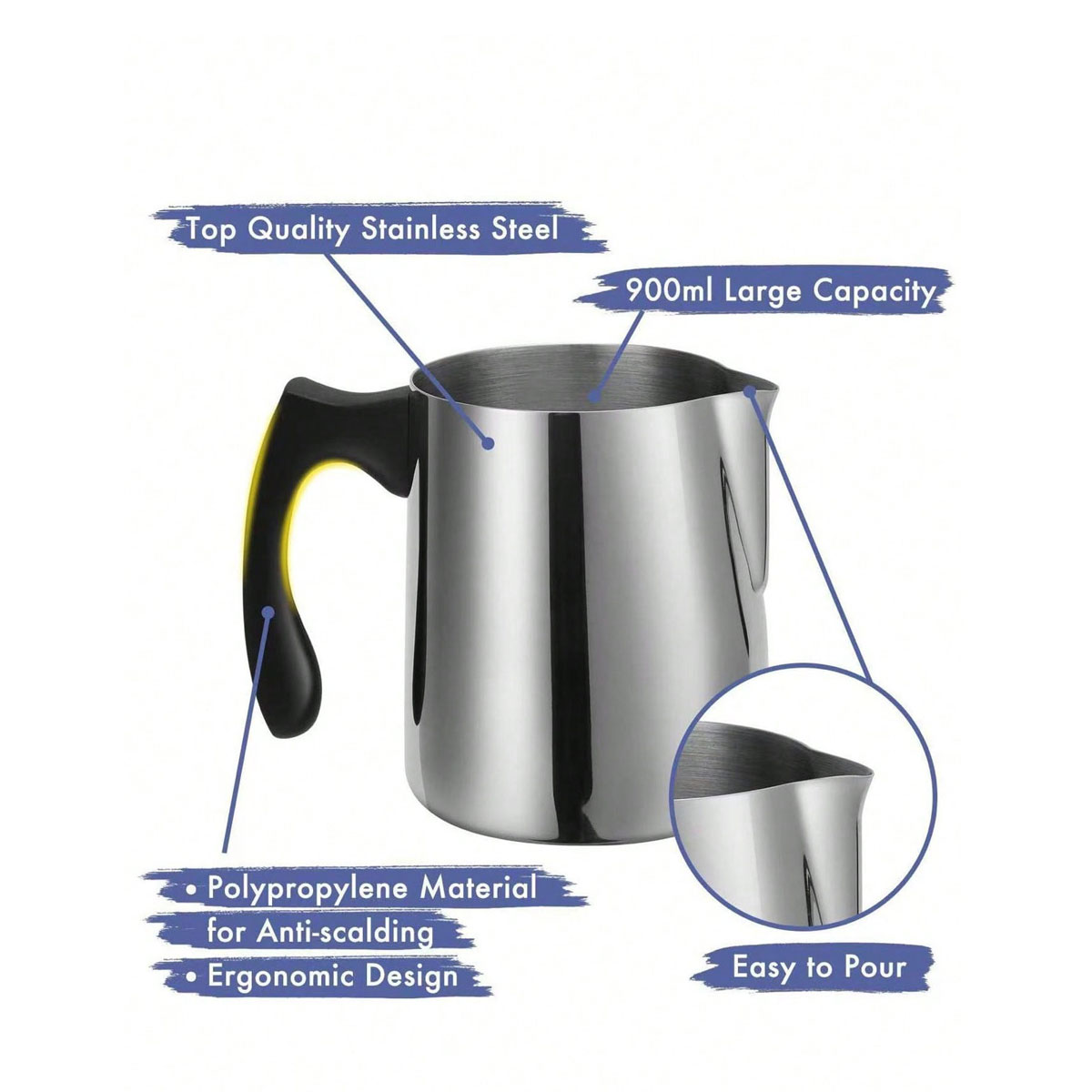 304 Stainless Steel Coffee Lat - Milk Steaming Pitcher ulasan dan harga