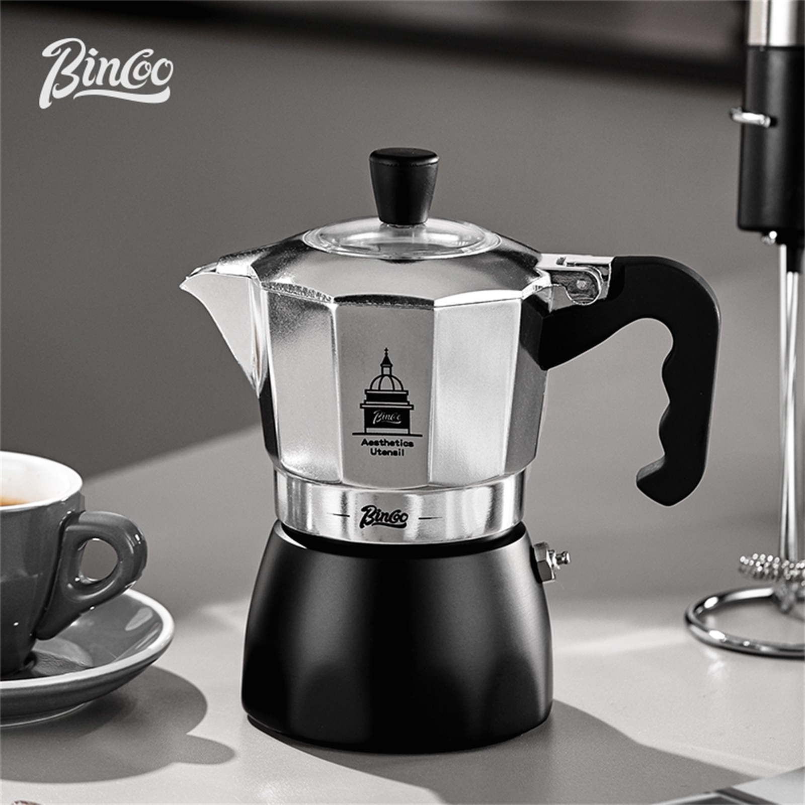 BINCOO Double Valve Moka Pot，E - Coffee Equipment For Home ulasan dan harga