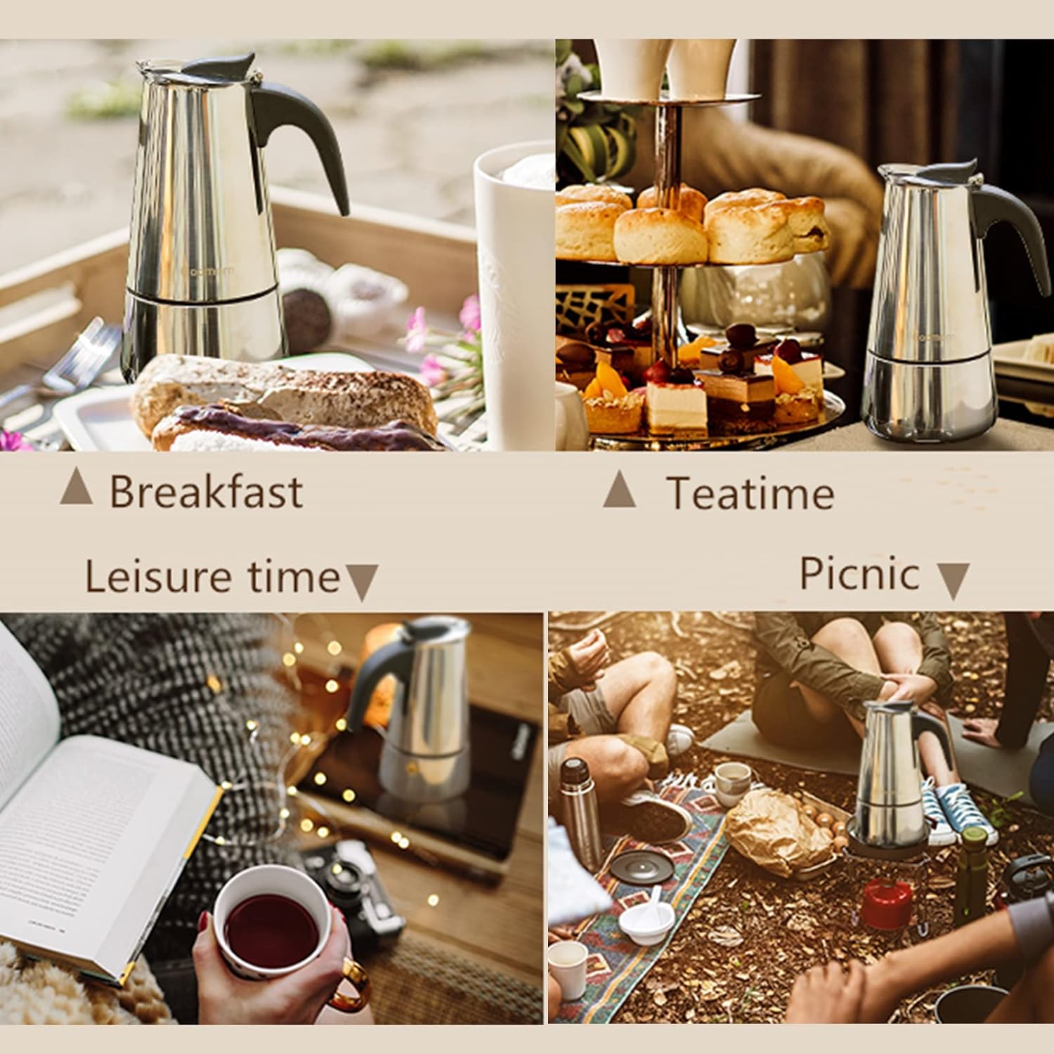 4/6/9 Cups Moka Pot Caffe Mach - Coffee Equipment For Home ulasan dan harga