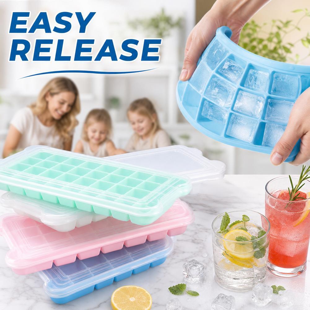 Silicone Ice Cube Tray With Li - Coffee Equipment Tray ulasan dan harga