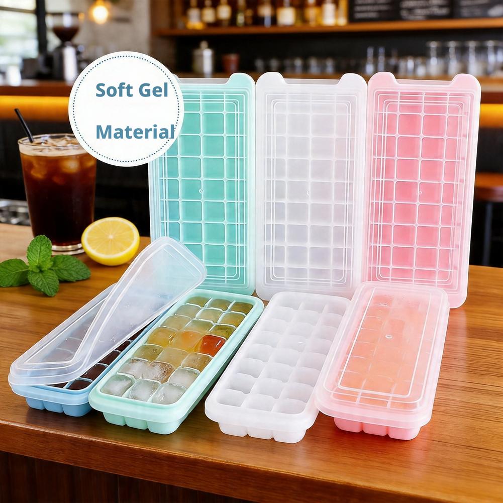 Silicone Ice Cube Tray With Li - Coffee Equipment Tray ulasan dan harga